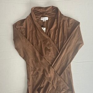 Velvet by Graham & Spencer Meri Wrap Front Fitted Top